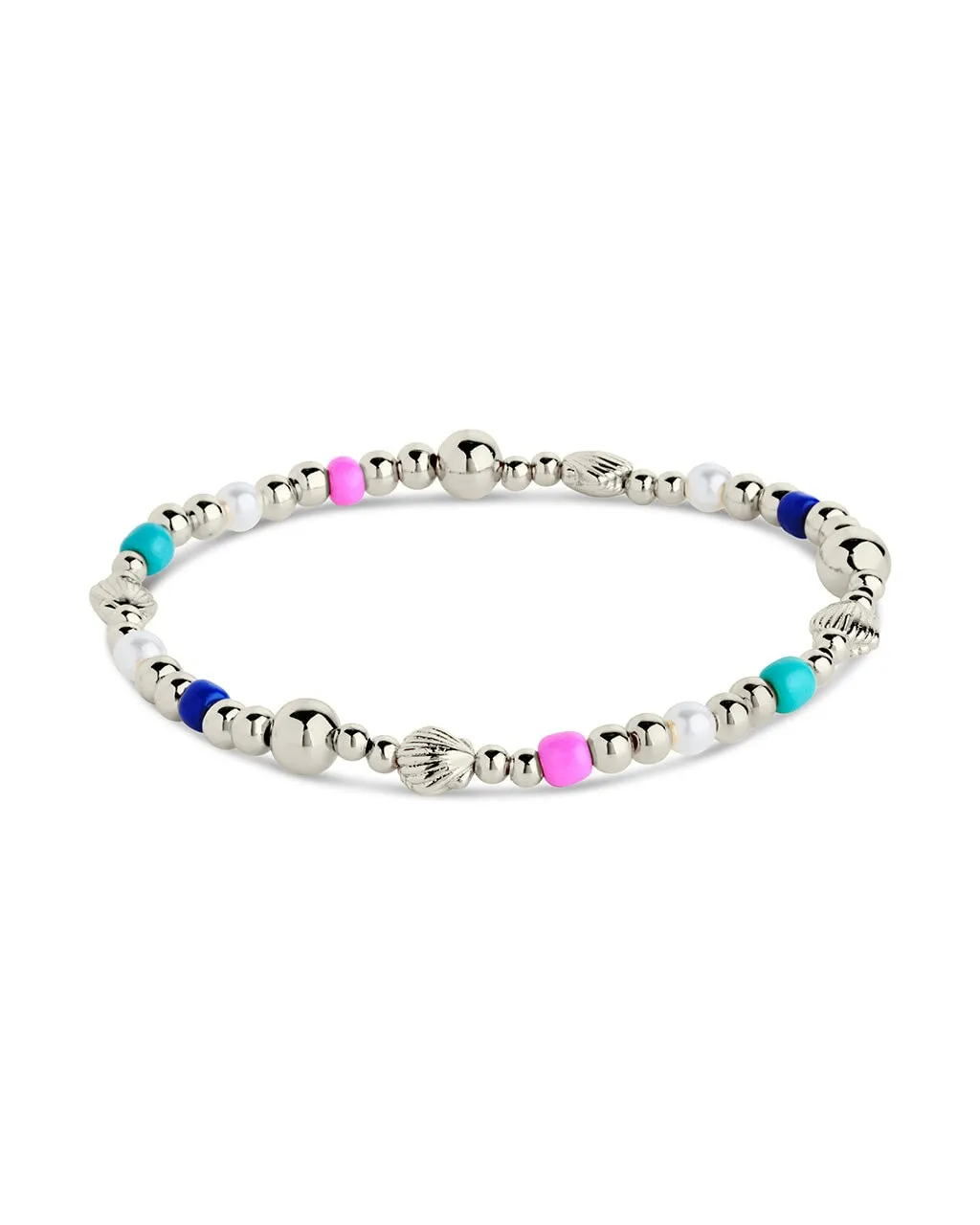 Truvy Shell Beaded Stretch Bracelet