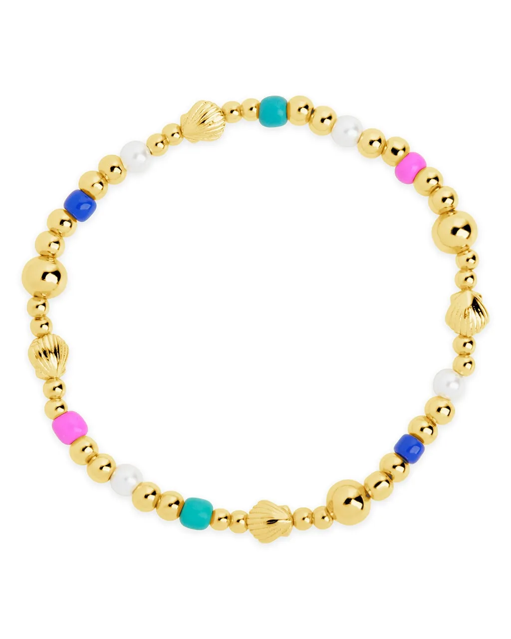 Truvy Shell Beaded Stretch Bracelet