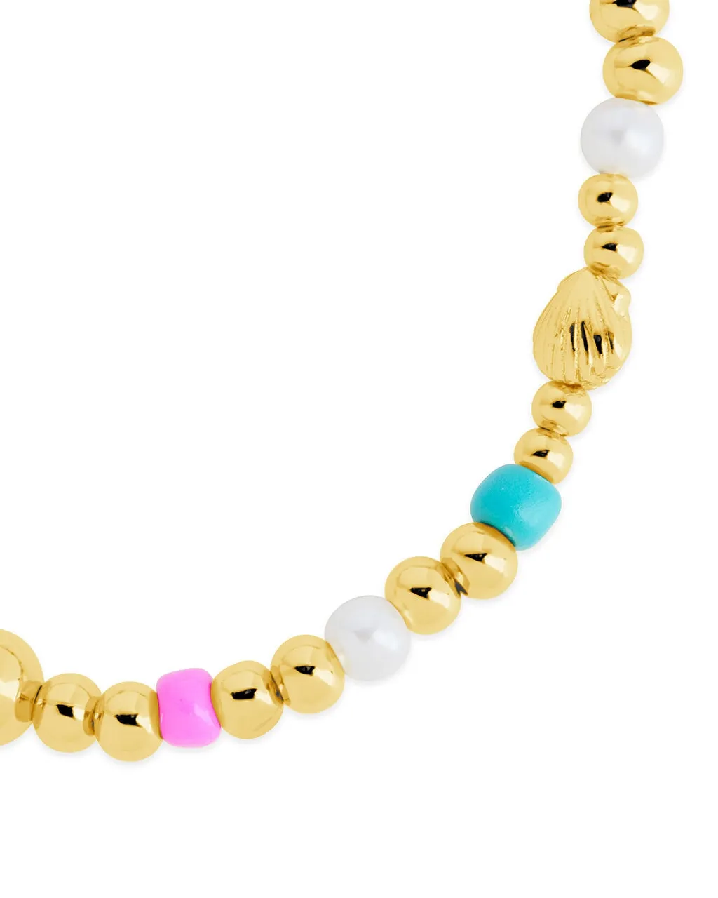 Truvy Shell Beaded Stretch Bracelet