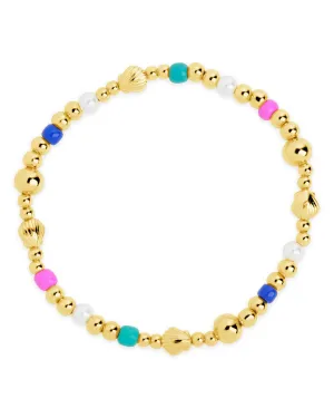 Truvy Shell Beaded Stretch Bracelet