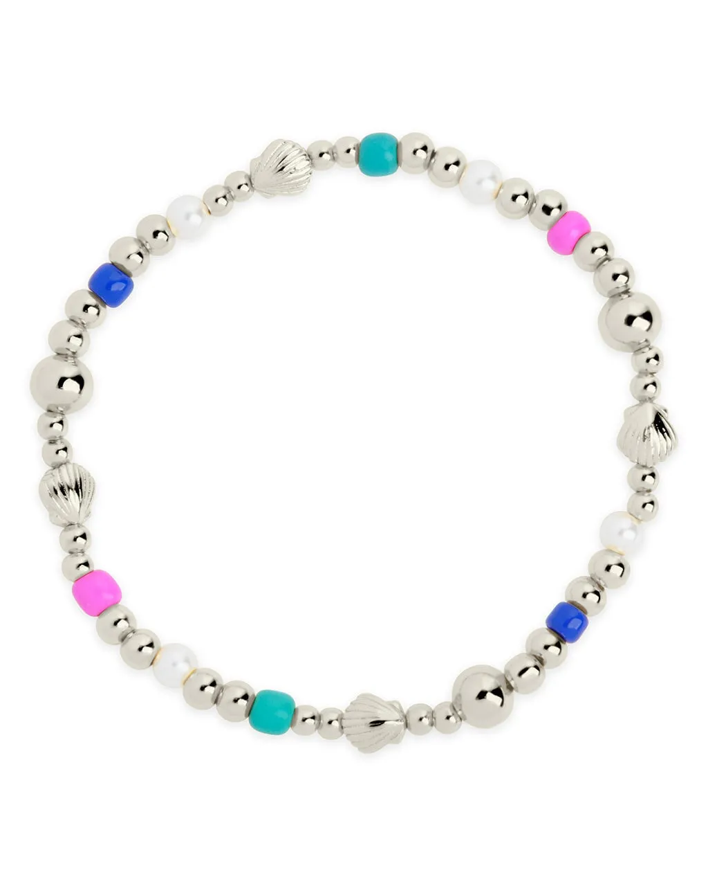 Truvy Shell Beaded Stretch Bracelet