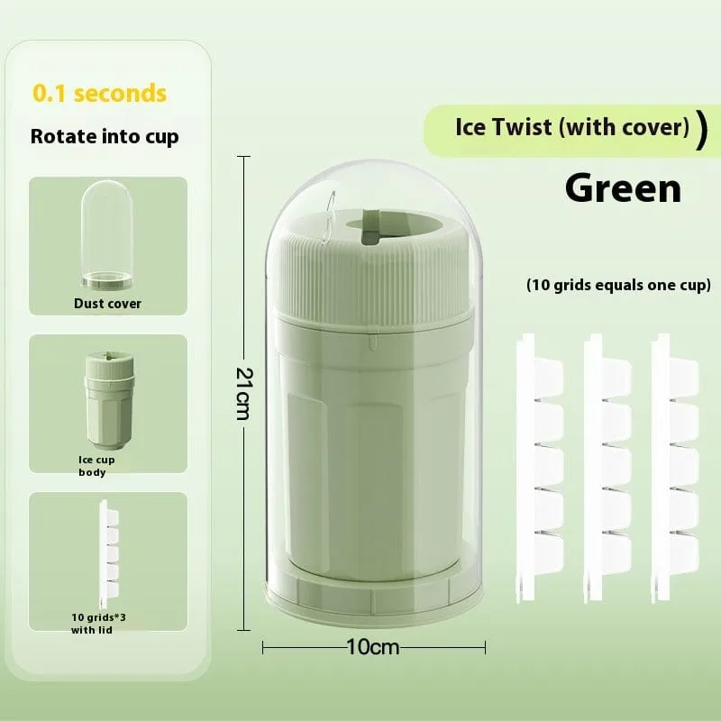 Twisting Ice Cup Rotating Release Ice Cube Trays Rotation With Cover Ice Block Mold For Freezer Home Refrigerator Storage