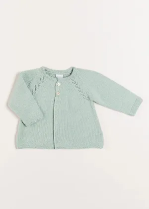 Two Button Baby Cardigan in Green (1-9mths)