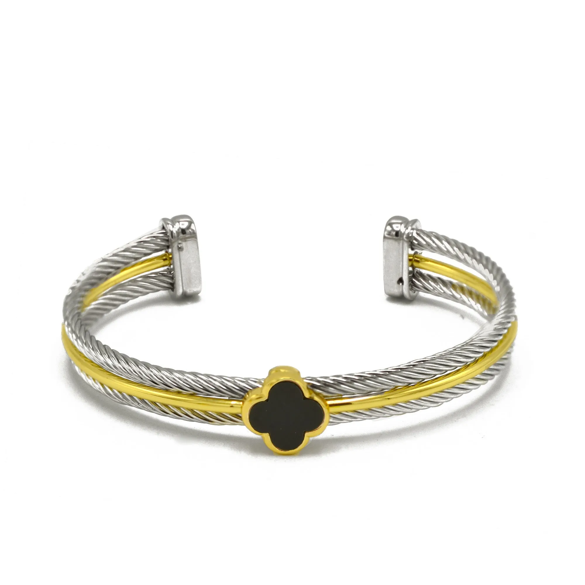 Two Tone Flower Bracelet #23191BR Explore More Colors🟢  ⚪⚫(JE3 JE 2)