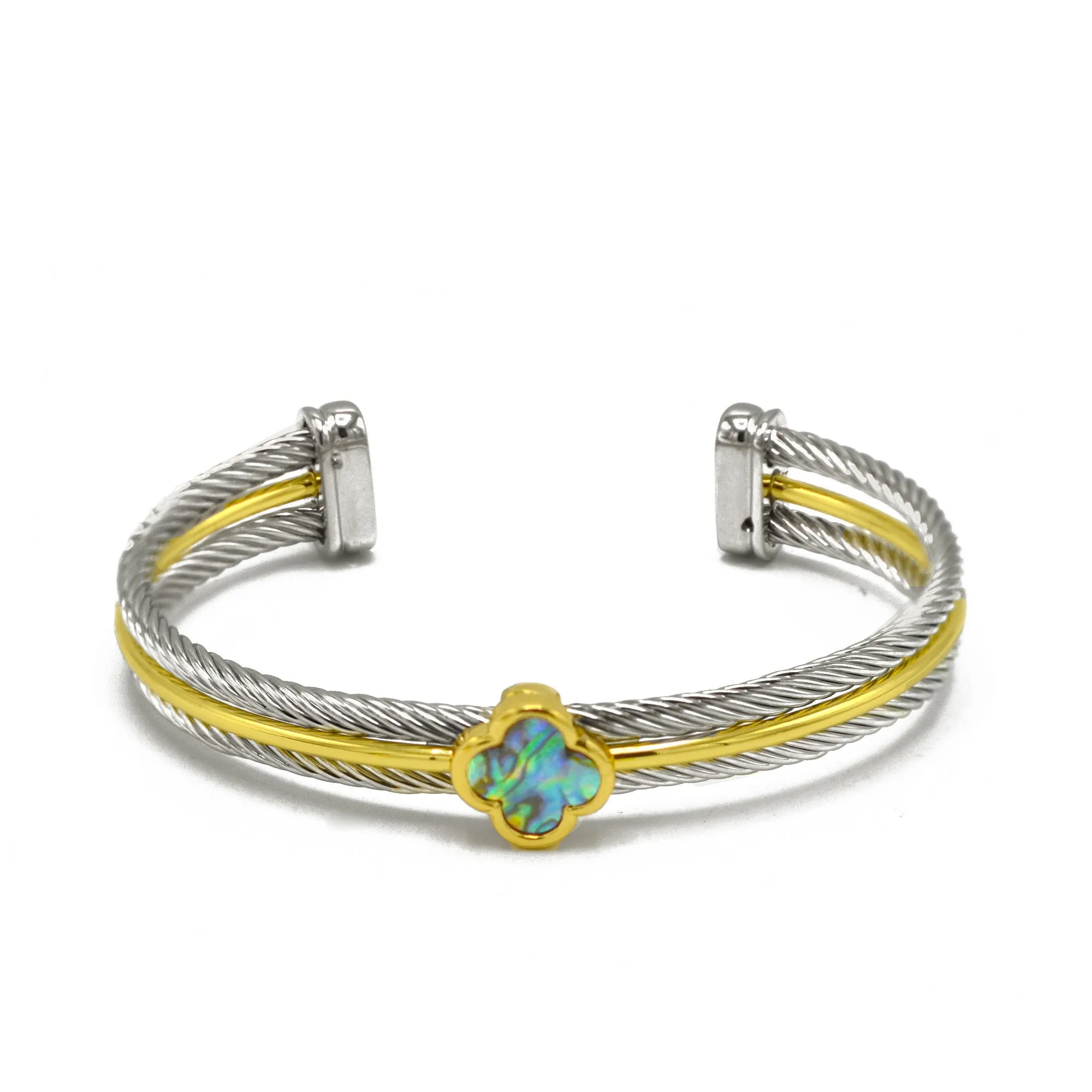 Two Tone Flower Bracelet #23191BR Explore More Colors🟢  ⚪⚫(JE3 JE 2)