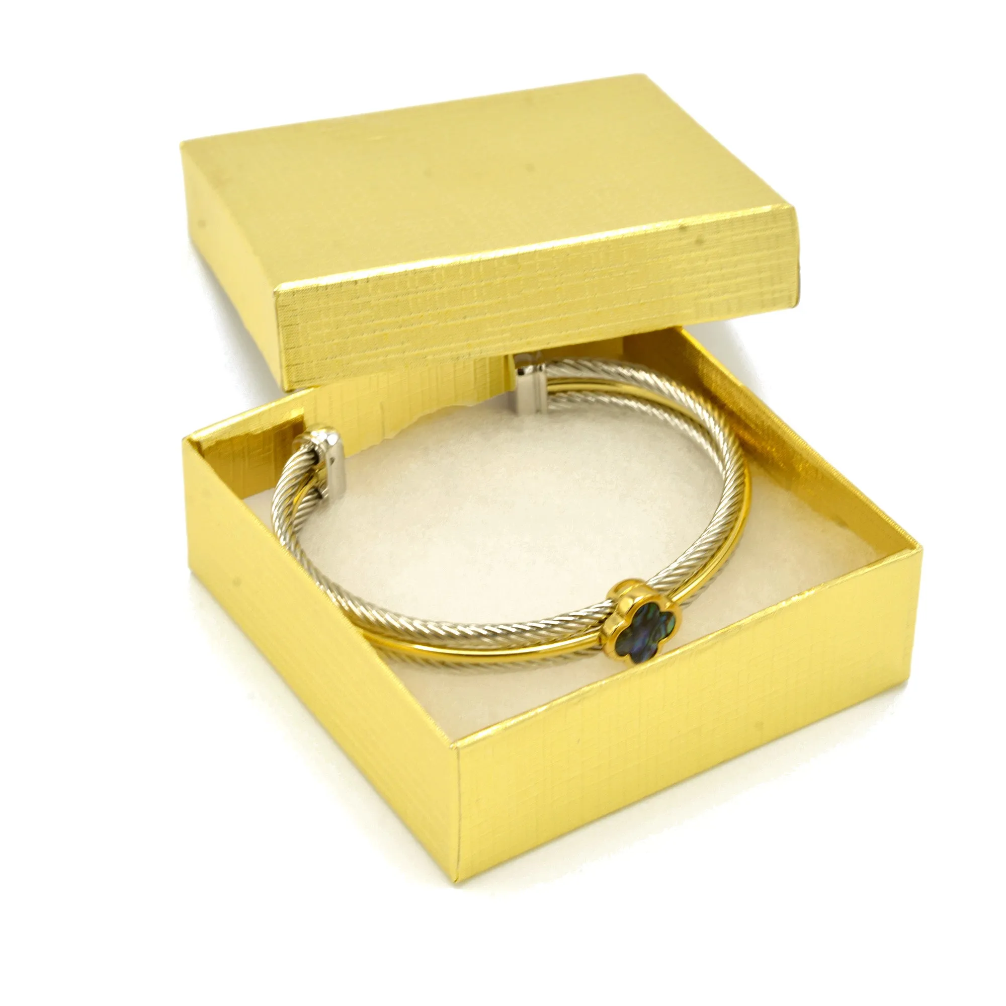 Two Tone Flower Bracelet #23191BR Explore More Colors🟢  ⚪⚫(JE3 JE 2)
