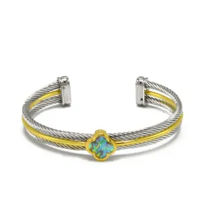 Two Tone Flower Bracelet #23191BR Explore More Colors🟢  ⚪⚫(JE3 JE 2)