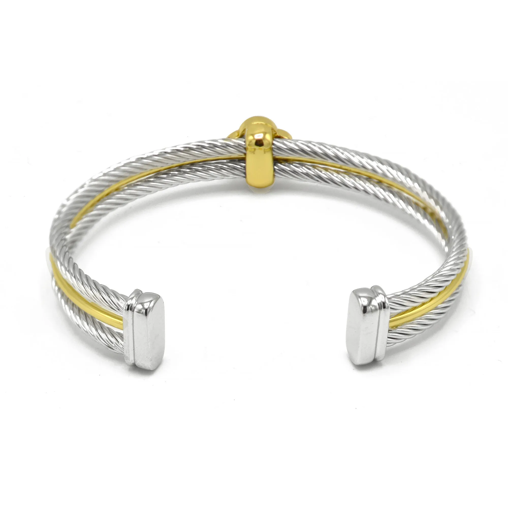 Two Tone Flower Bracelet #23191BR Explore More Colors🟢  ⚪⚫(JE3 JE 2)