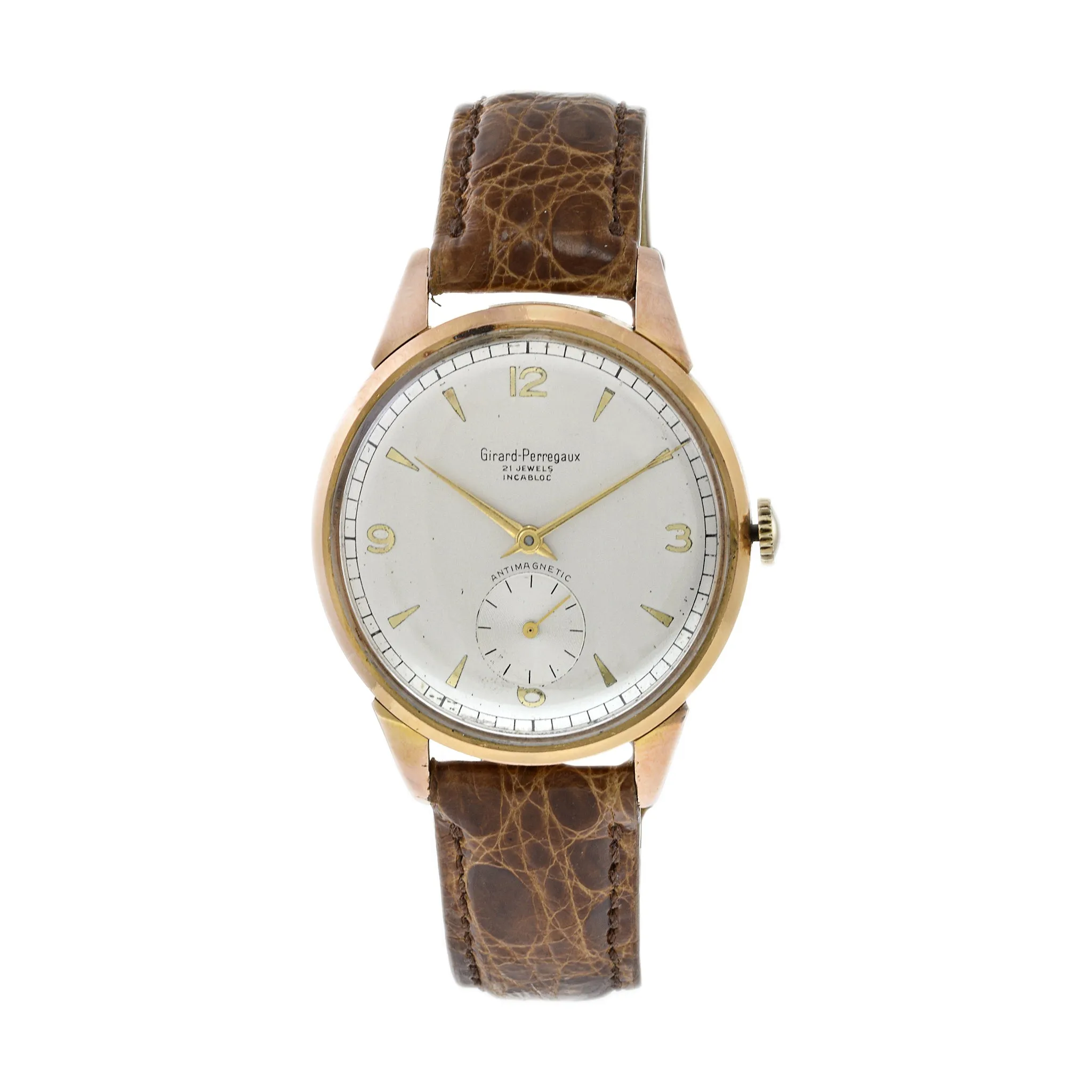 VINTAGE 1950'S GIRARD-PERREGAUX CALATRAVA 38MM 18KT ROSE GOLD