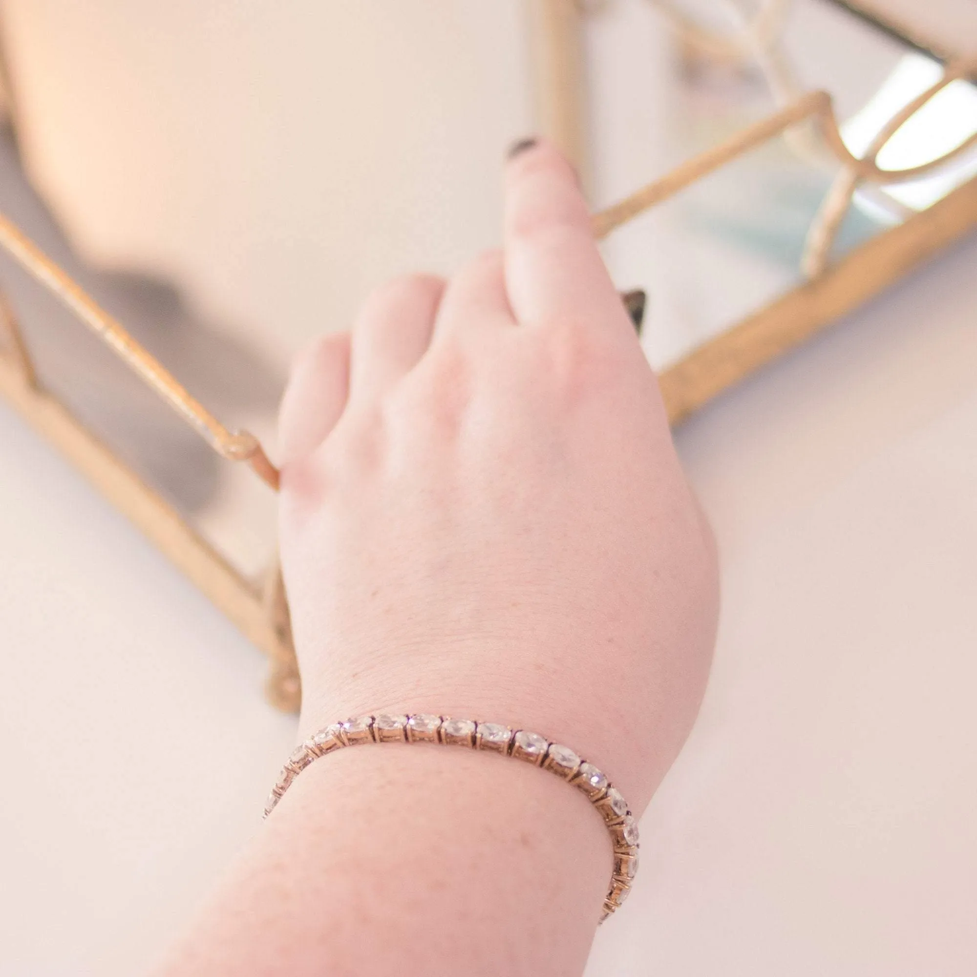 Vintage 1980s Cubic Zirconia Tennis Bracelet