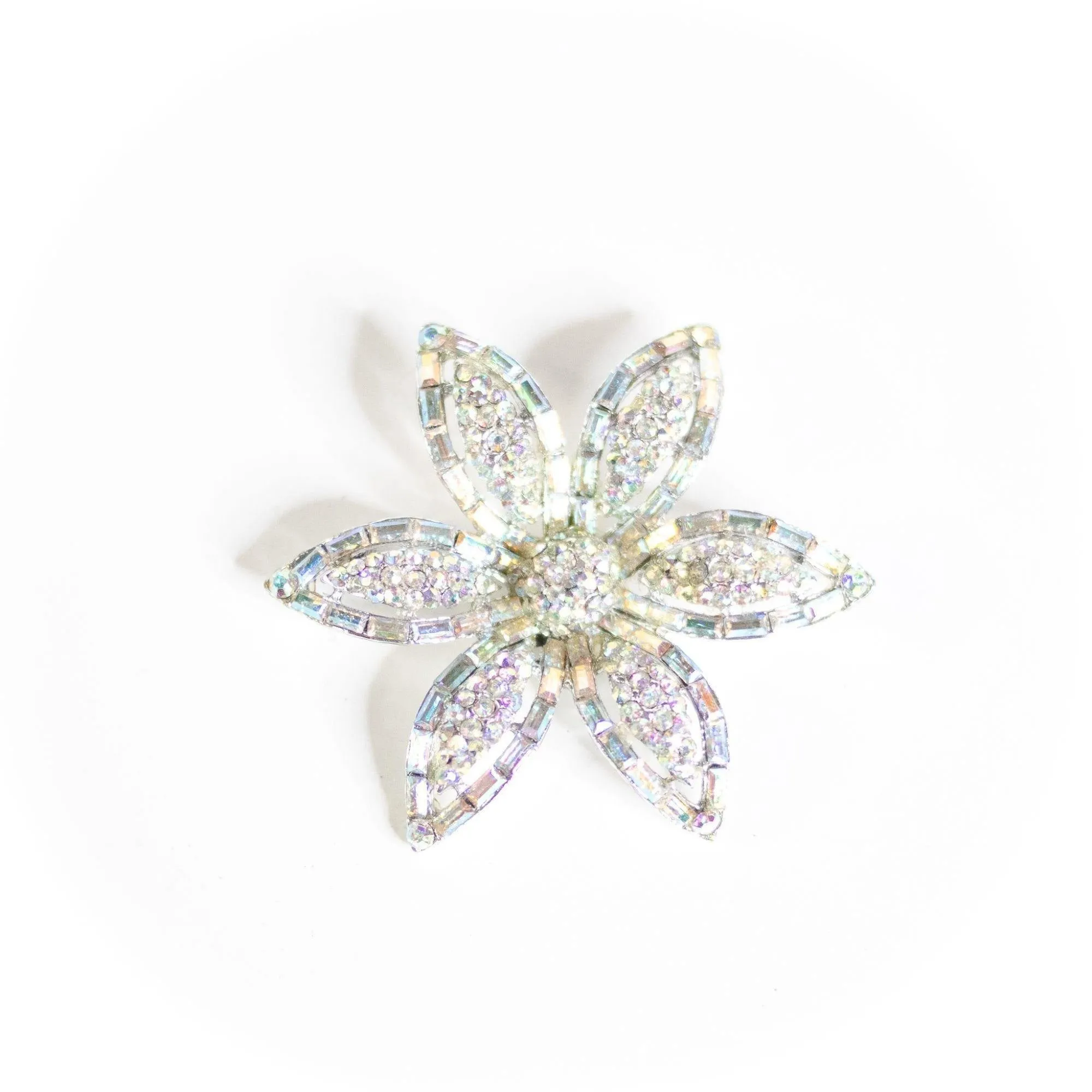 Vintage Aurora Borealis Flower Brooch