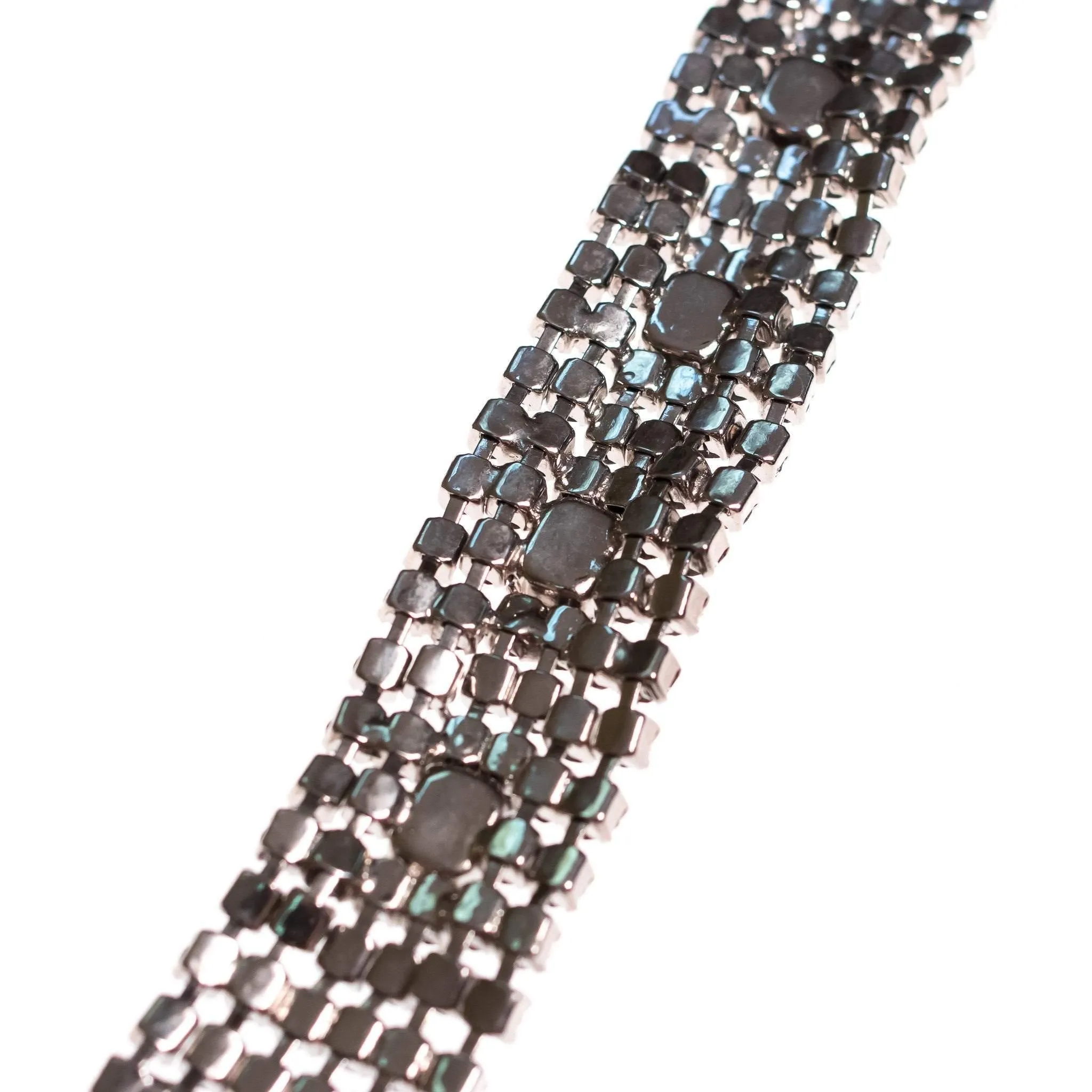 Vintage Blue Gray Aurora Borealis Rhinestone Bracelet