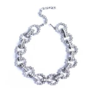 Vintage Christian Dior by Kramer Baguette and Brillant Cut Diamante Link Necklace