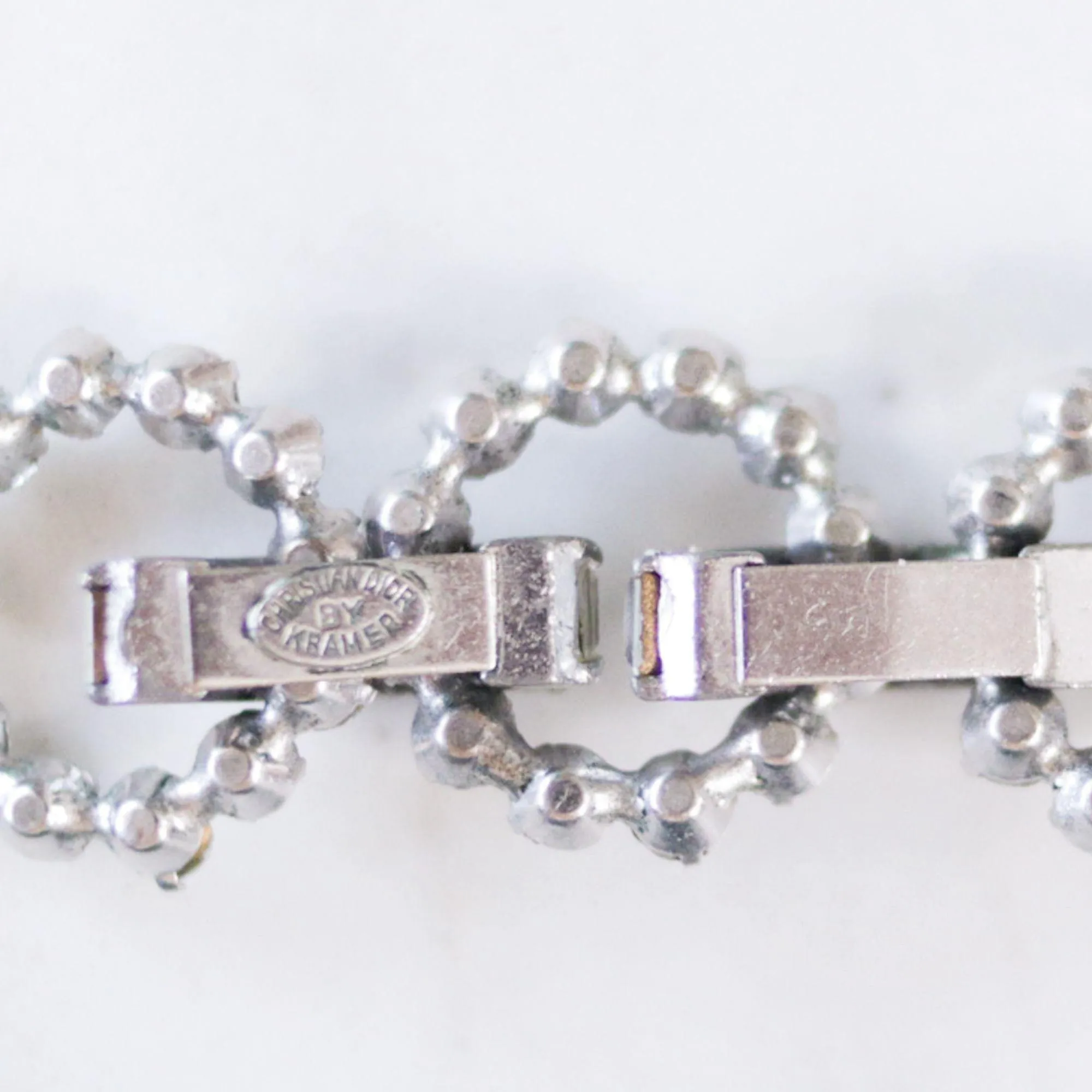 Vintage Christian Dior by Kramer Baguette and Brillant Cut Diamante Link Necklace