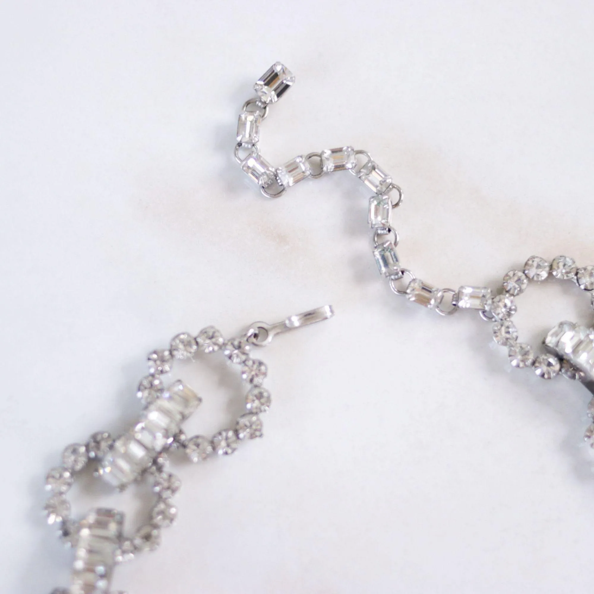 Vintage Christian Dior by Kramer Baguette and Brillant Cut Diamante Link Necklace