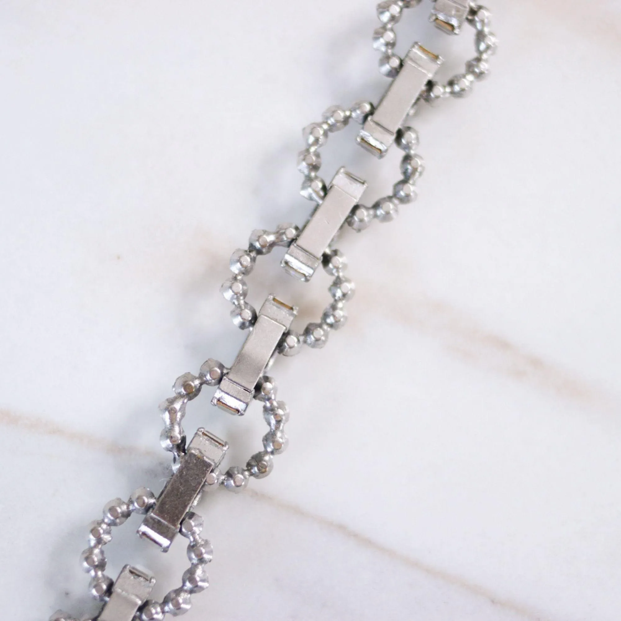 Vintage Christian Dior by Kramer Baguette and Brillant Cut Diamante Link Necklace