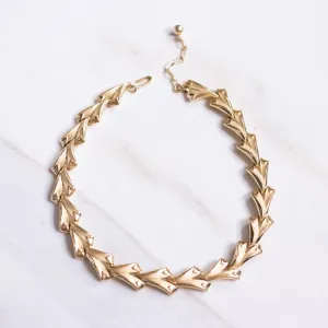 Vintage Classic Crown Trifari V Link Necklace