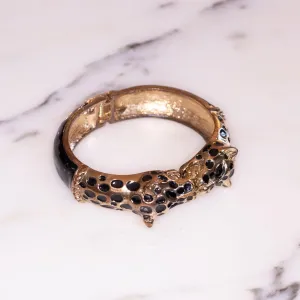 Vintage Double Leopard Hinged Bracelet
