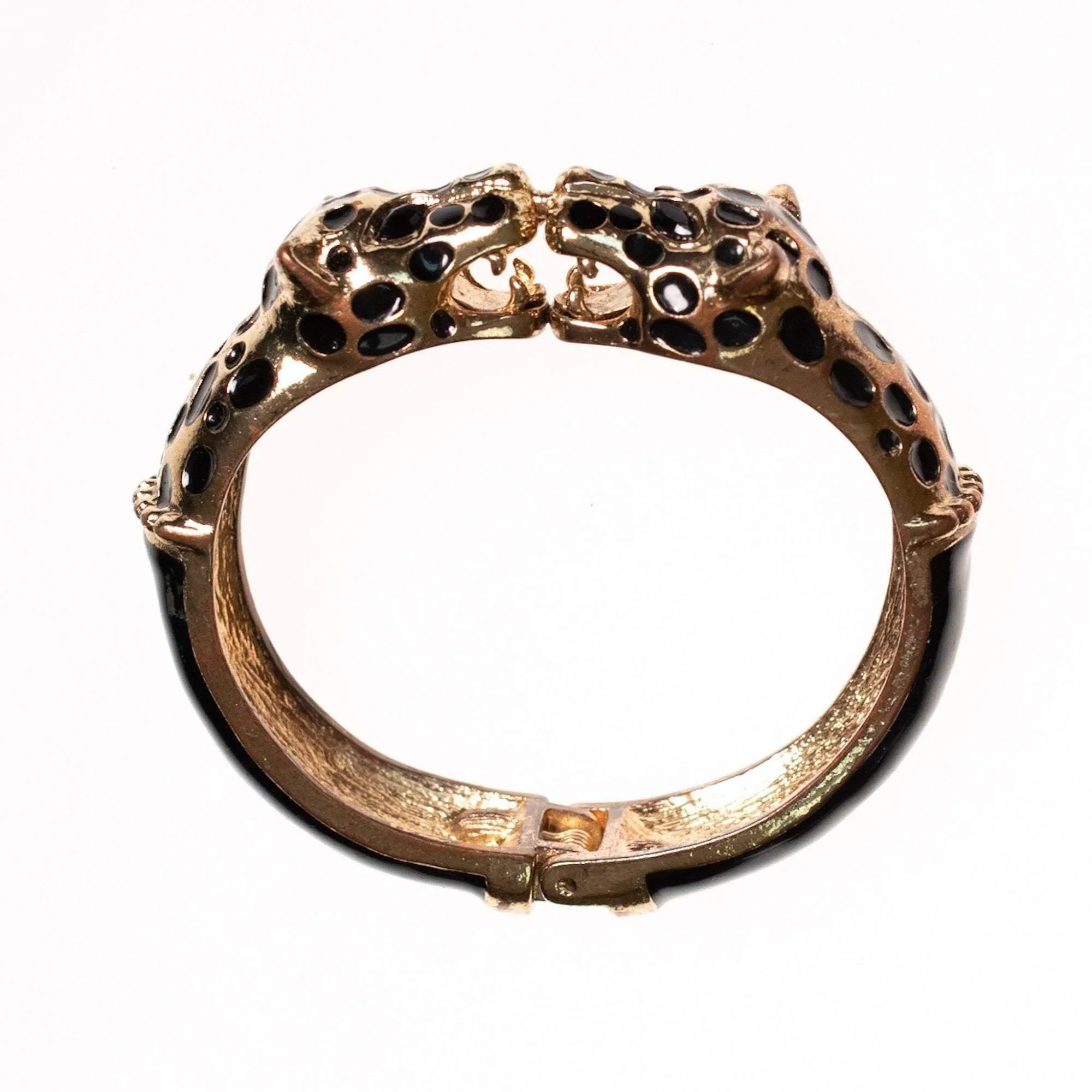 Vintage Double Leopard Hinged Bracelet