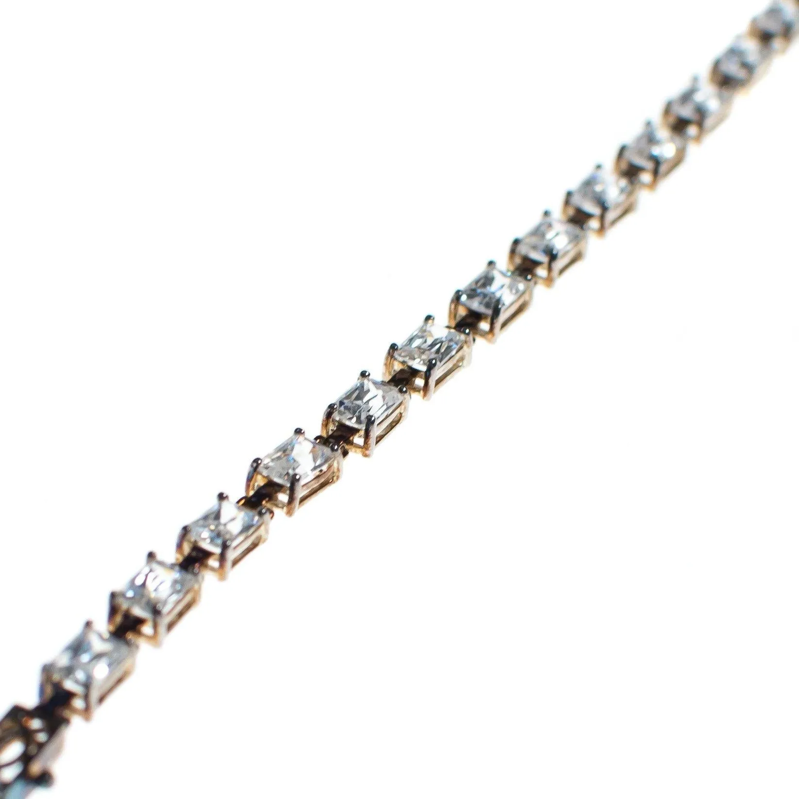 Vintage Emerald Cut CZ Tennis Bracelet Set in Sterling Silver