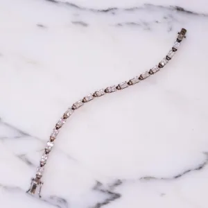 Vintage Emerald Cut CZ Tennis Bracelet Set in Sterling Silver