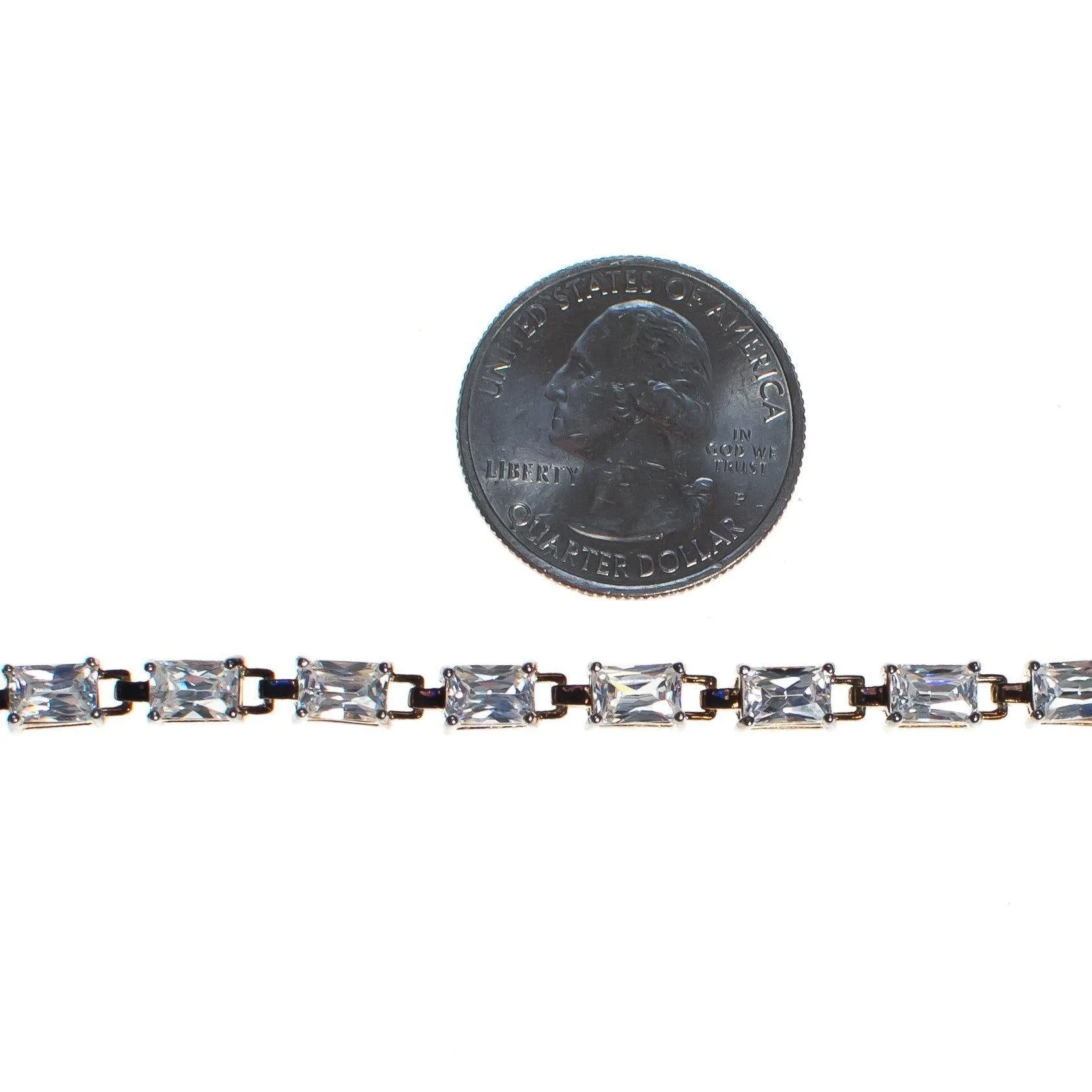 Vintage Emerald Cut CZ Tennis Bracelet Set in Sterling Silver