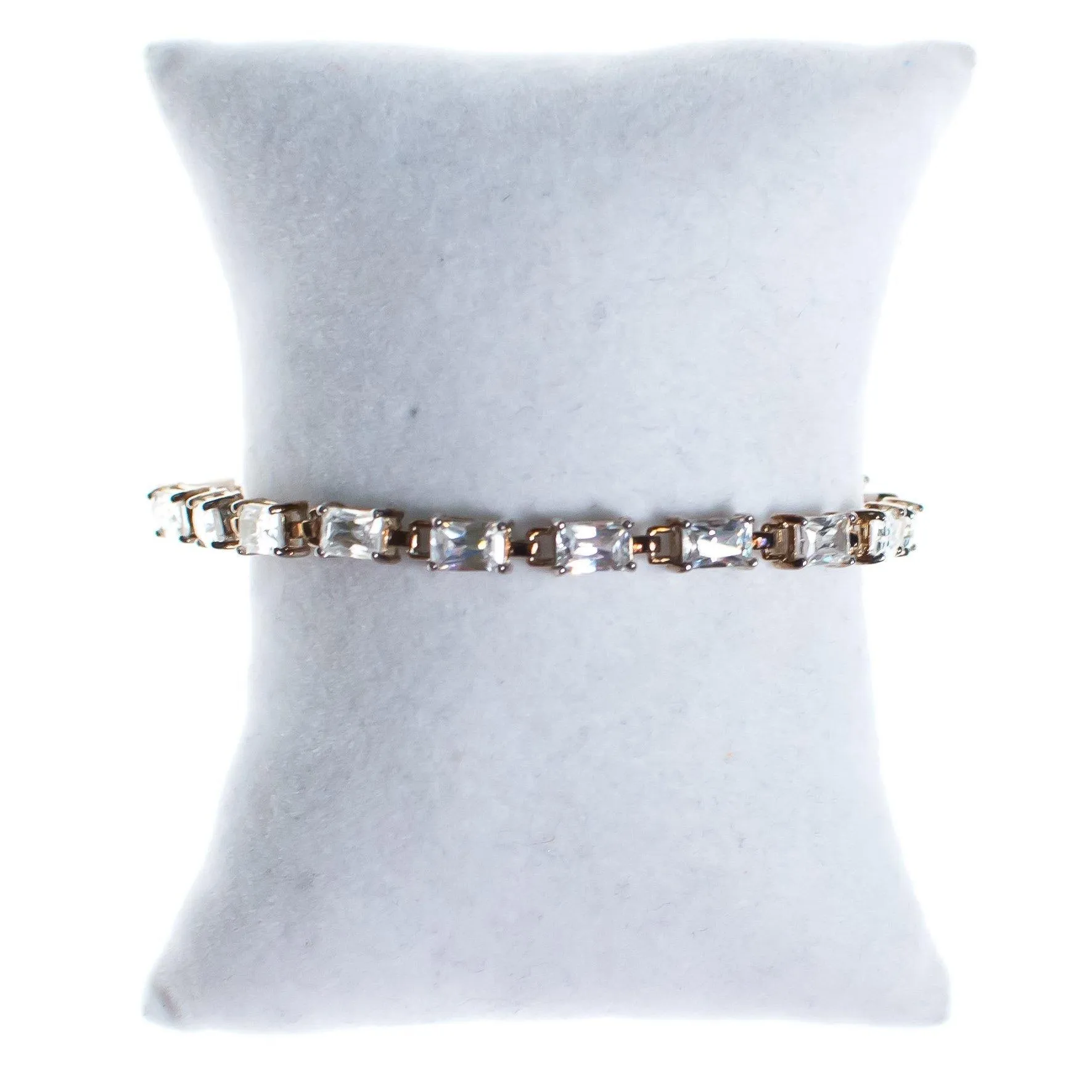 Vintage Emerald Cut CZ Tennis Bracelet Set in Sterling Silver