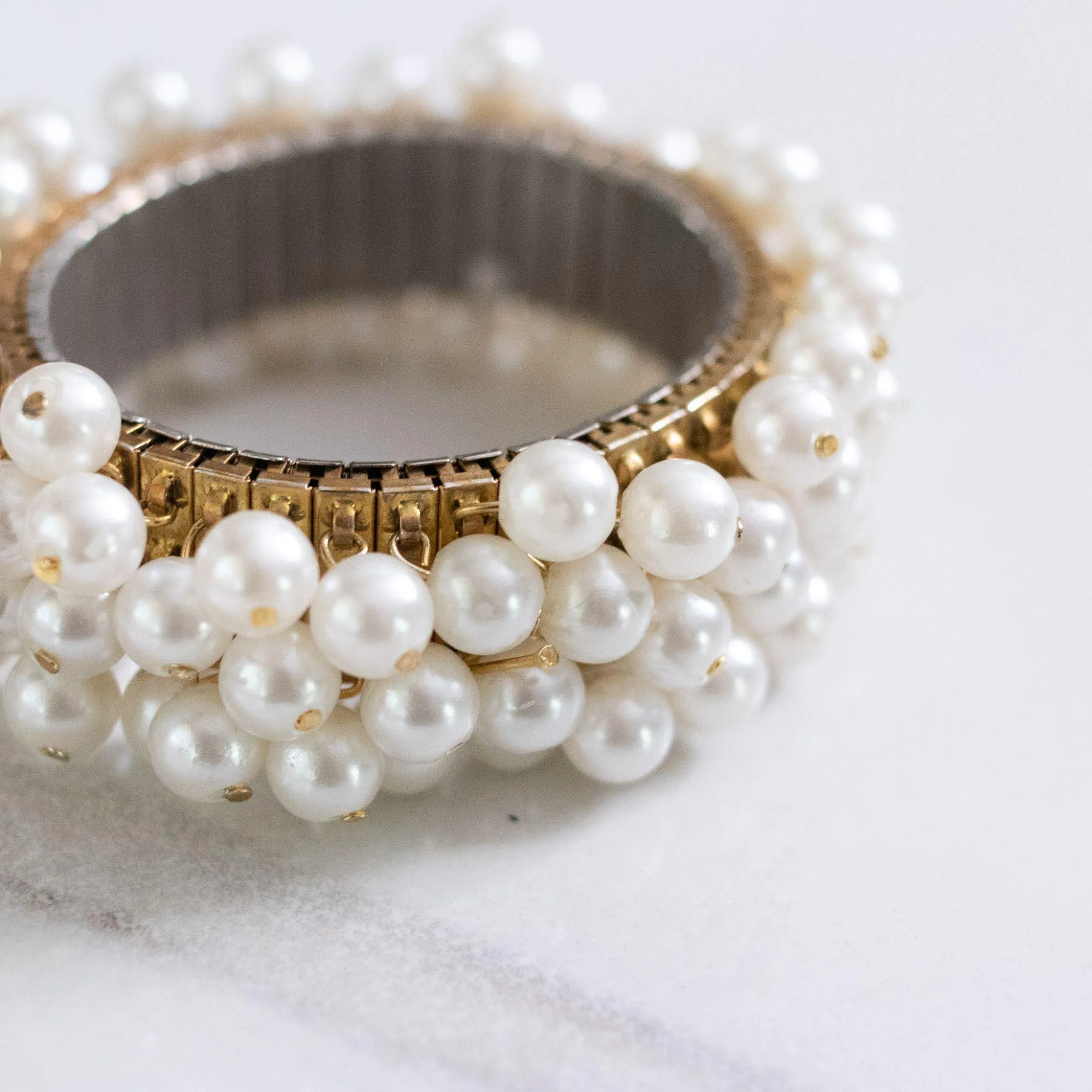Vintage Faux Pearl Cha Cha Bracelet