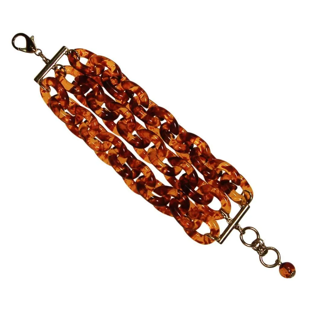 Vintage Faux Tortoise Lucite Link Bracelet