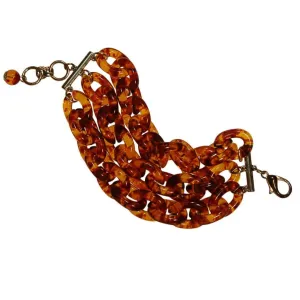 Vintage Faux Tortoise Lucite Link Bracelet