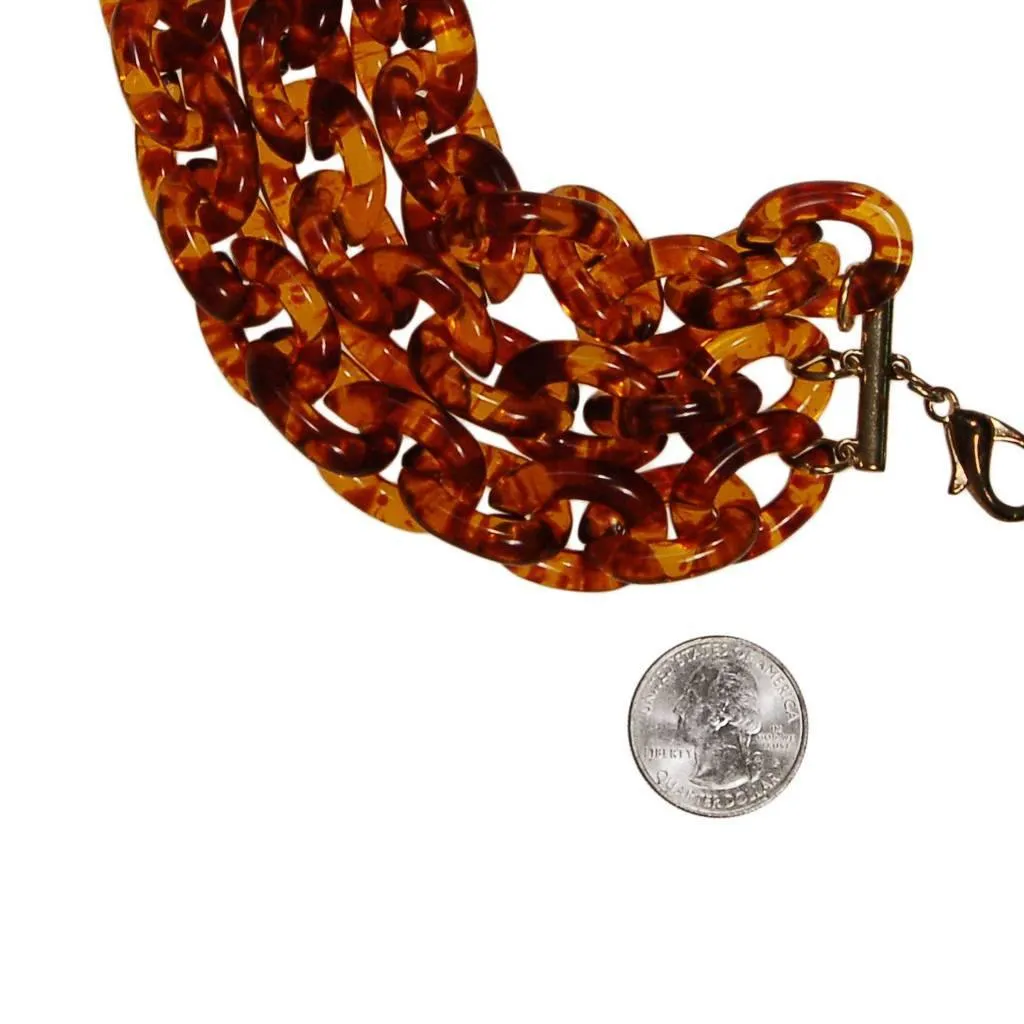 Vintage Faux Tortoise Lucite Link Bracelet