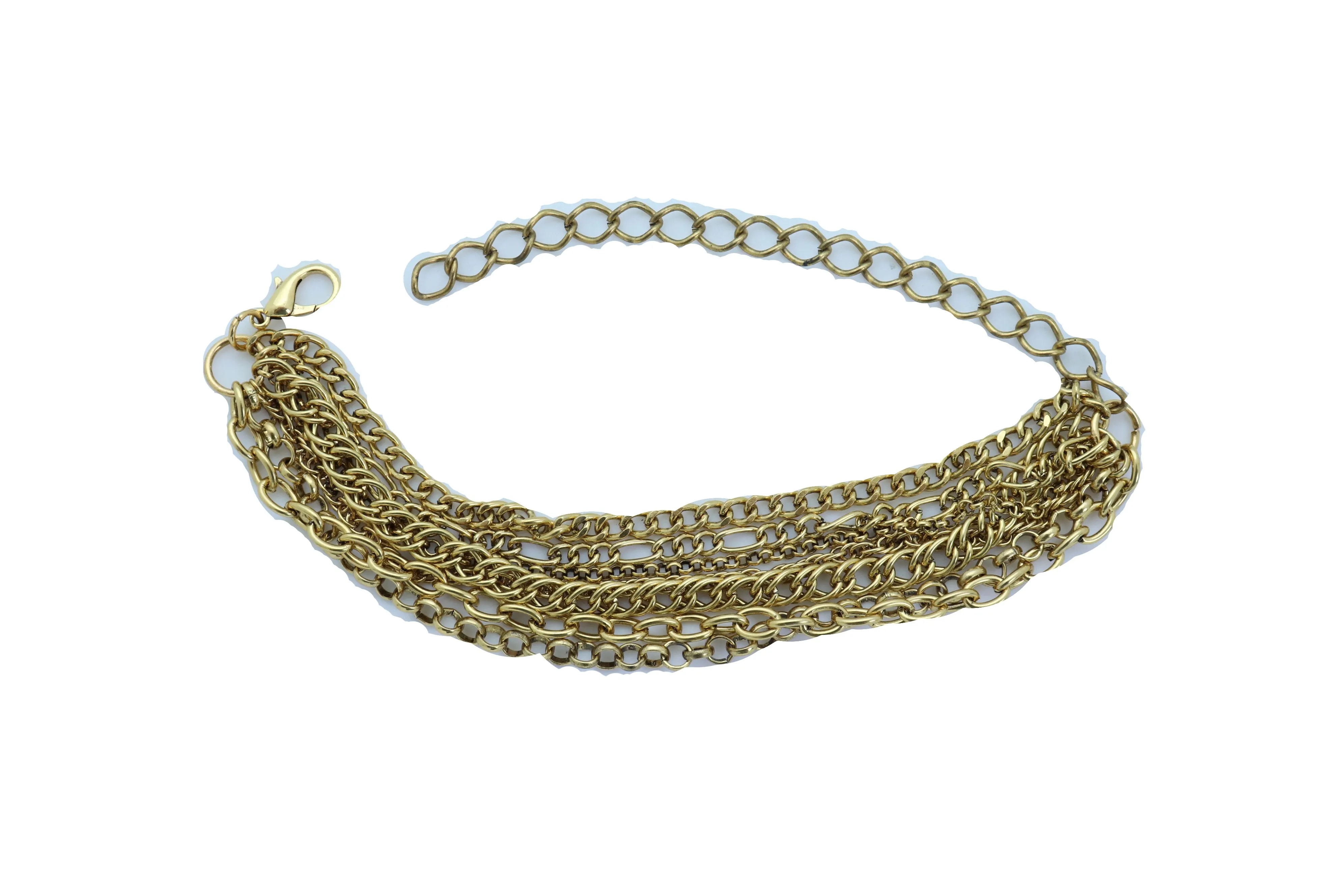 Vintage Gold Metal Chain Boot Bracelet Western Shoe Charm