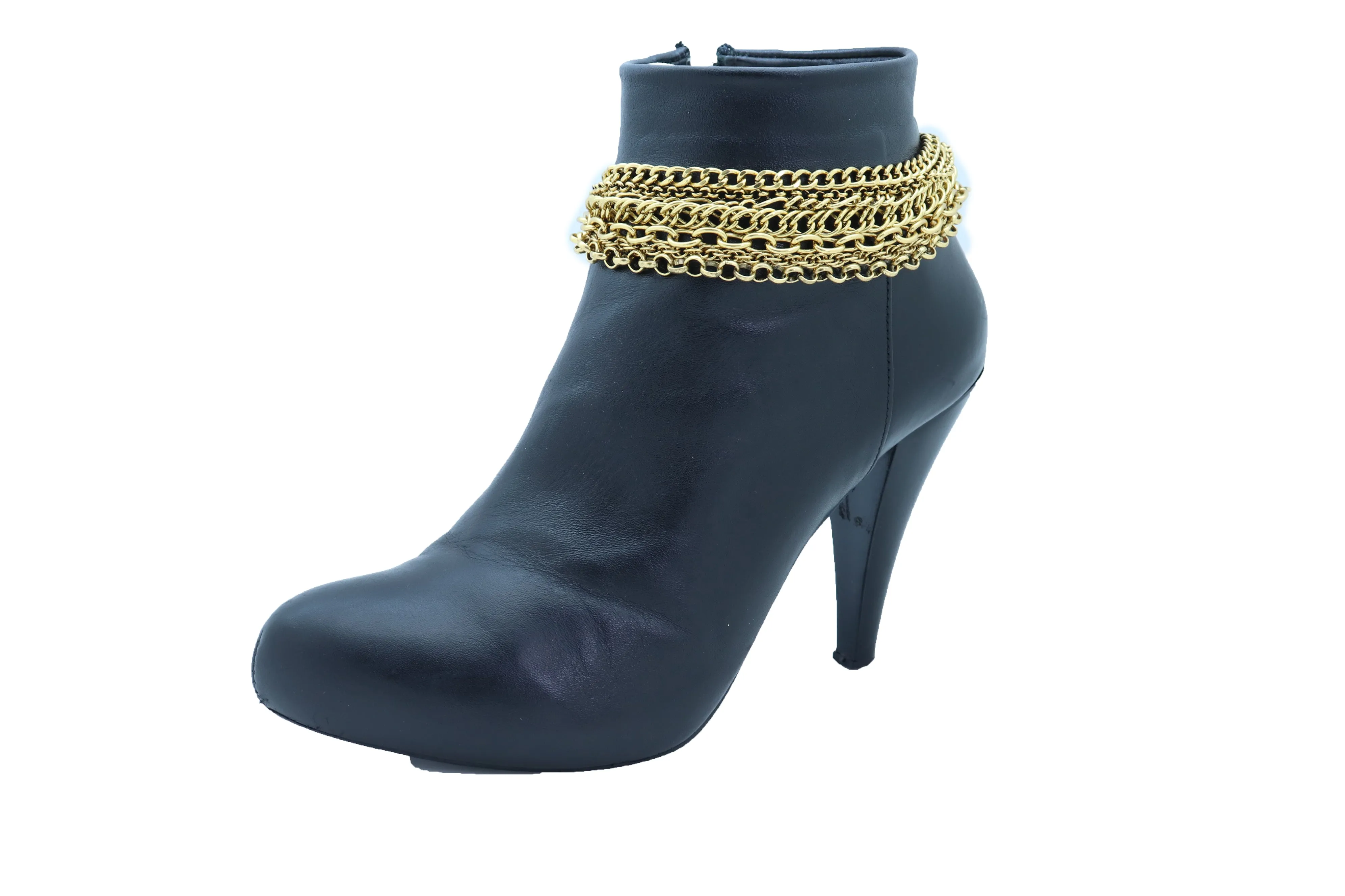 Vintage Gold Metal Chain Boot Bracelet Western Shoe Charm