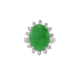 Vintage Jade And Diamond Ring