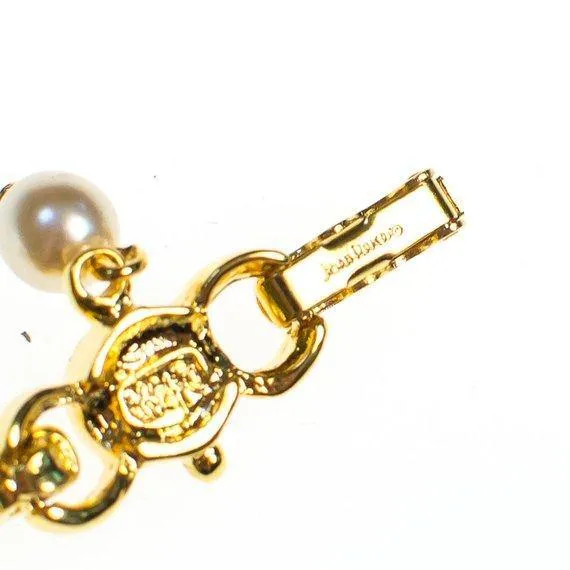 Vintage Joan Rivers Gold Tone Bracelet with faux pearls and diamante crystals