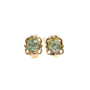 Vintage Mid Century Modern Jade Earrings