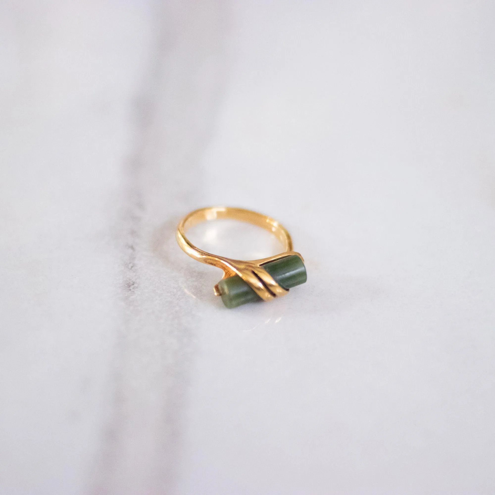 Vintage Mid Century Modern Jade Ring