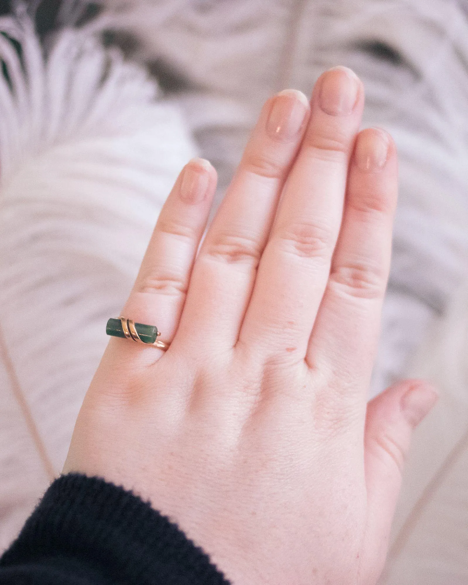 Vintage Mid Century Modern Jade Ring