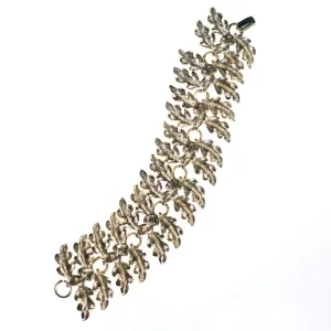 Vintage Mid Century Modern Wide Oak Leaf Bracelet