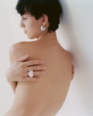 WHITE JADE DONUT RING