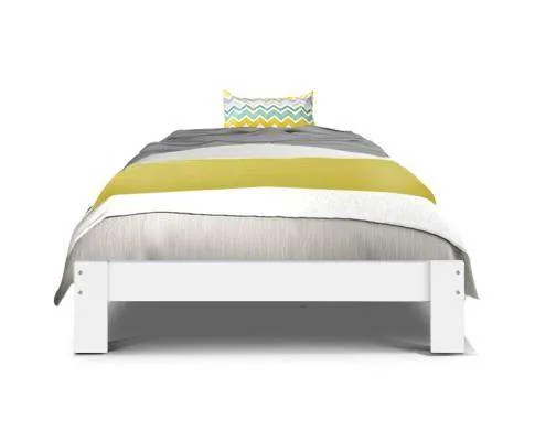 Wooden Bed Base - White