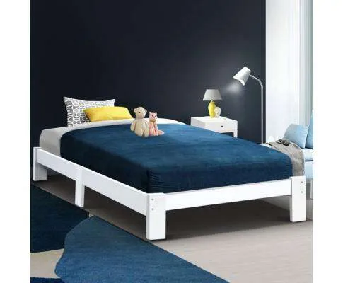 Wooden Bed Base - White
