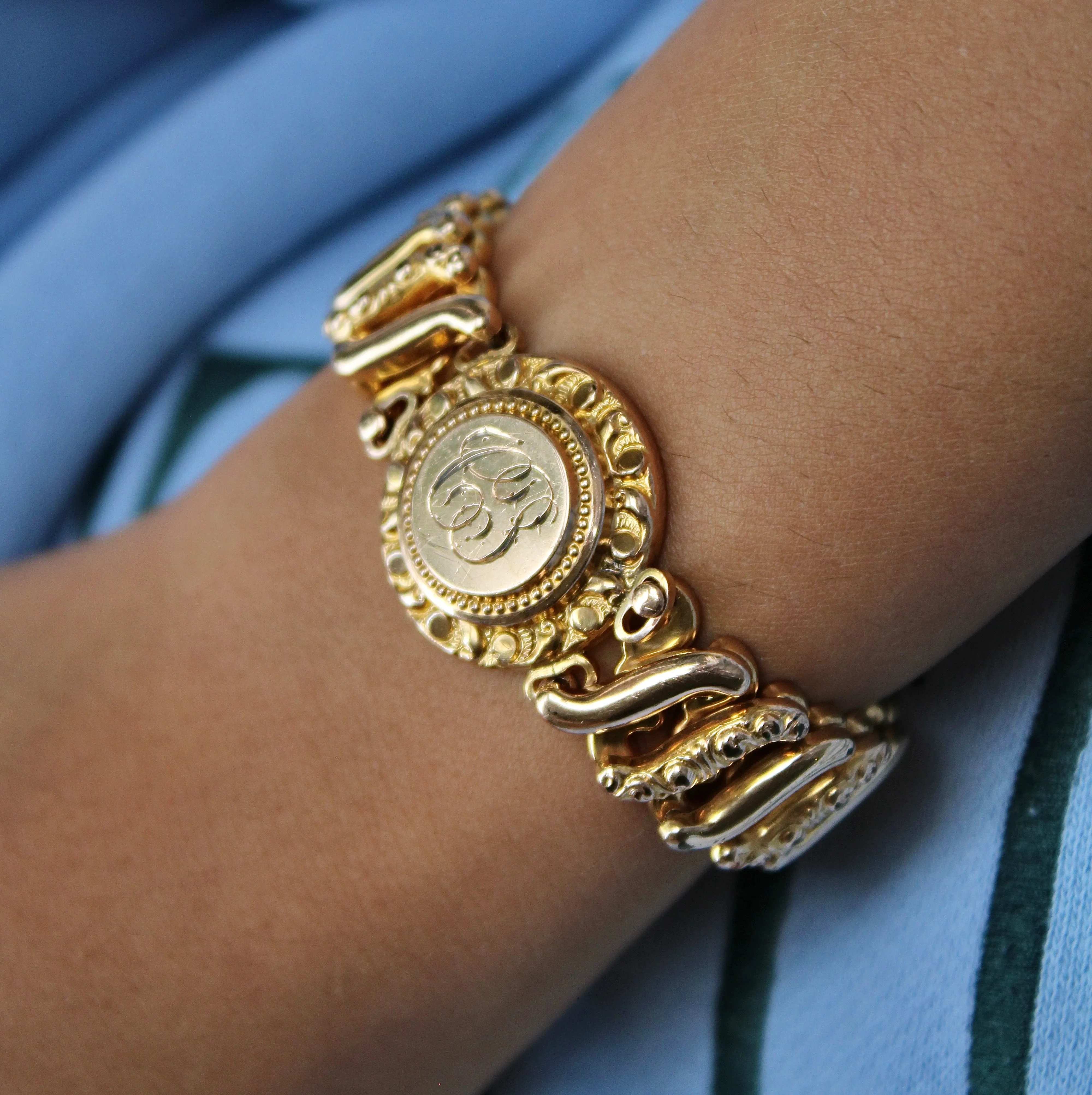 WWII Gold-Filled Sweetheart Bracelet by DF Briggs Co- Vintage