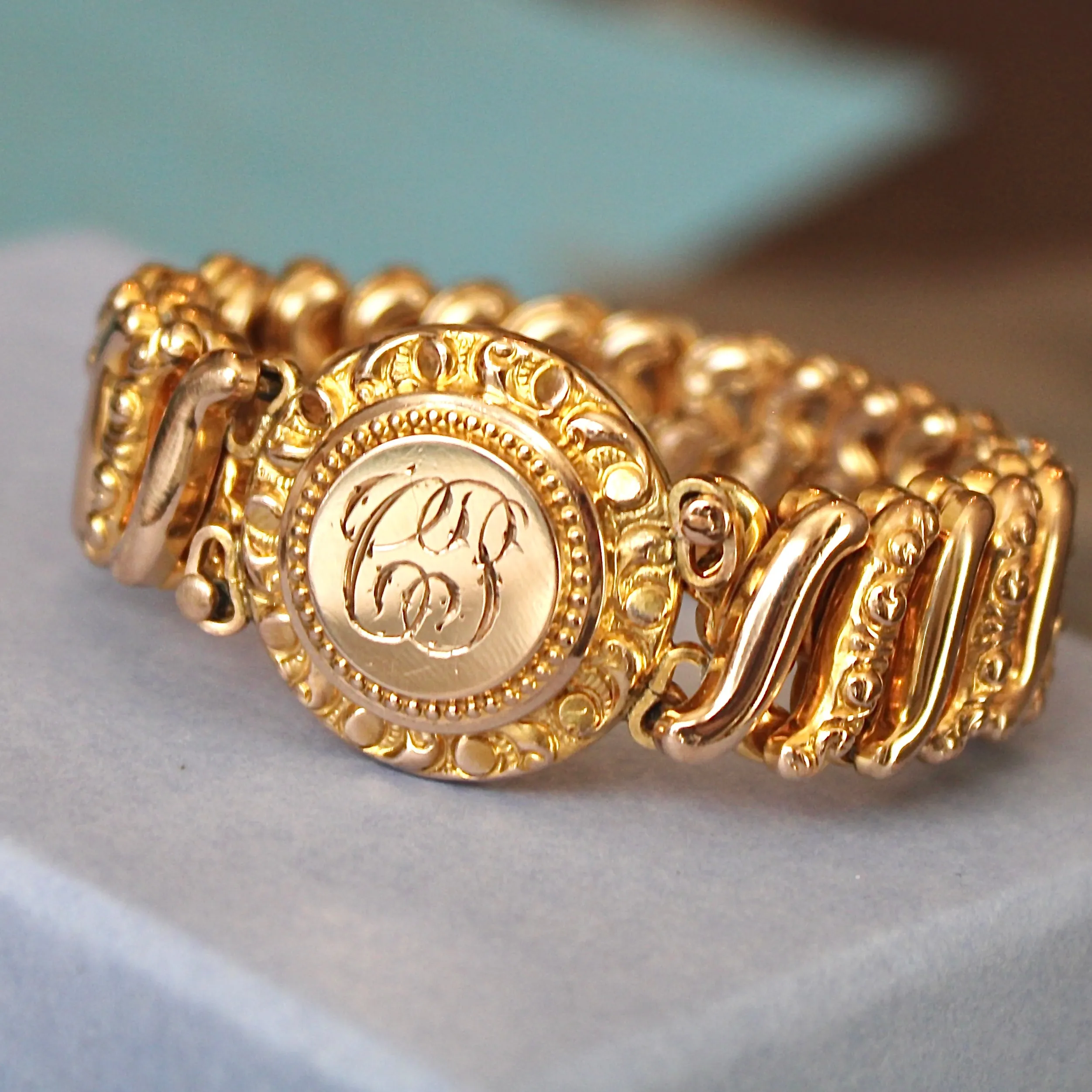 WWII Gold-Filled Sweetheart Bracelet by DF Briggs Co- Vintage