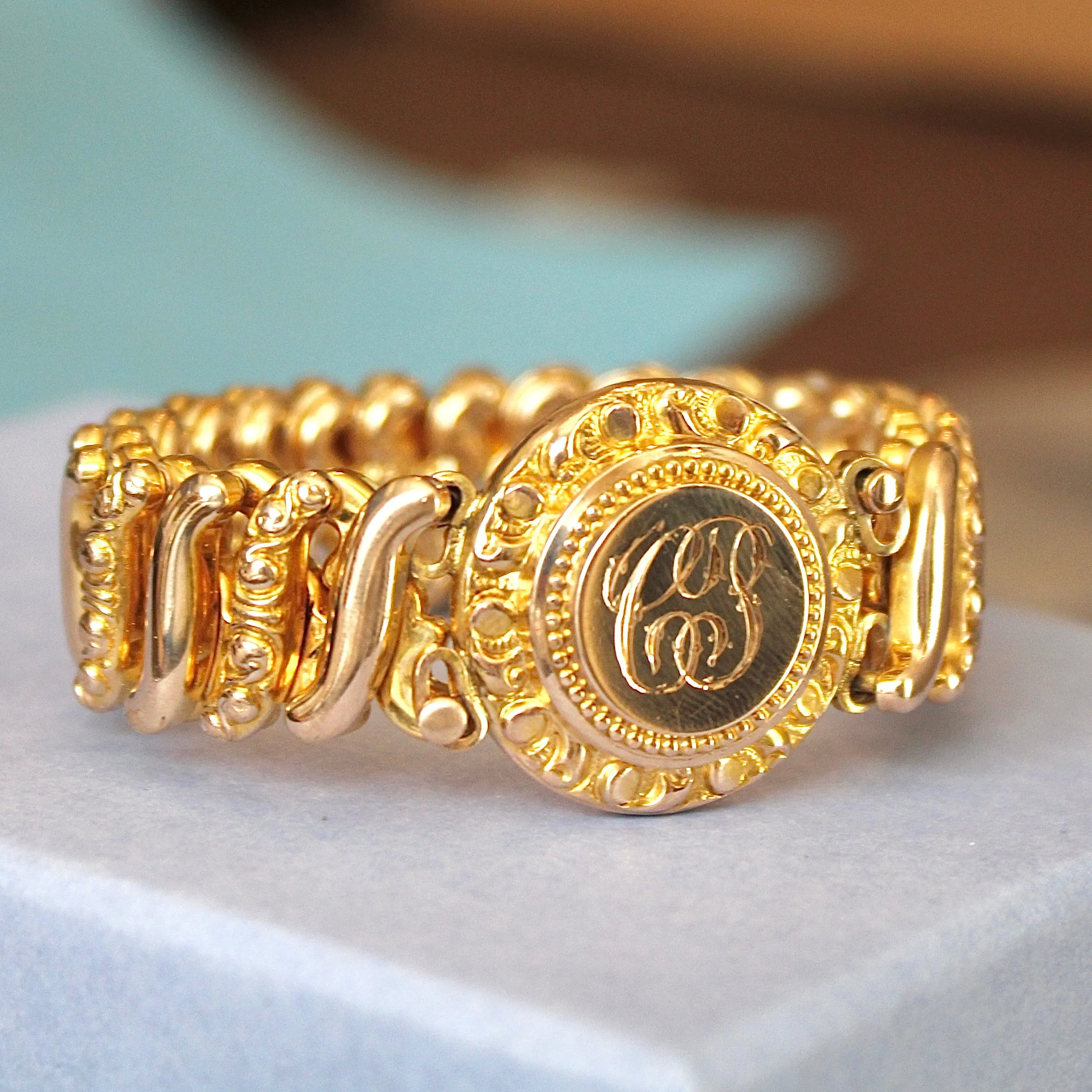 WWII Gold-Filled Sweetheart Bracelet by DF Briggs Co- Vintage