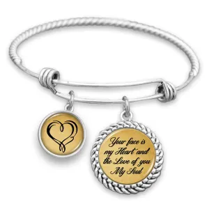Your Face Is My Heart And The Love Of You My Soul Charm Bracelet